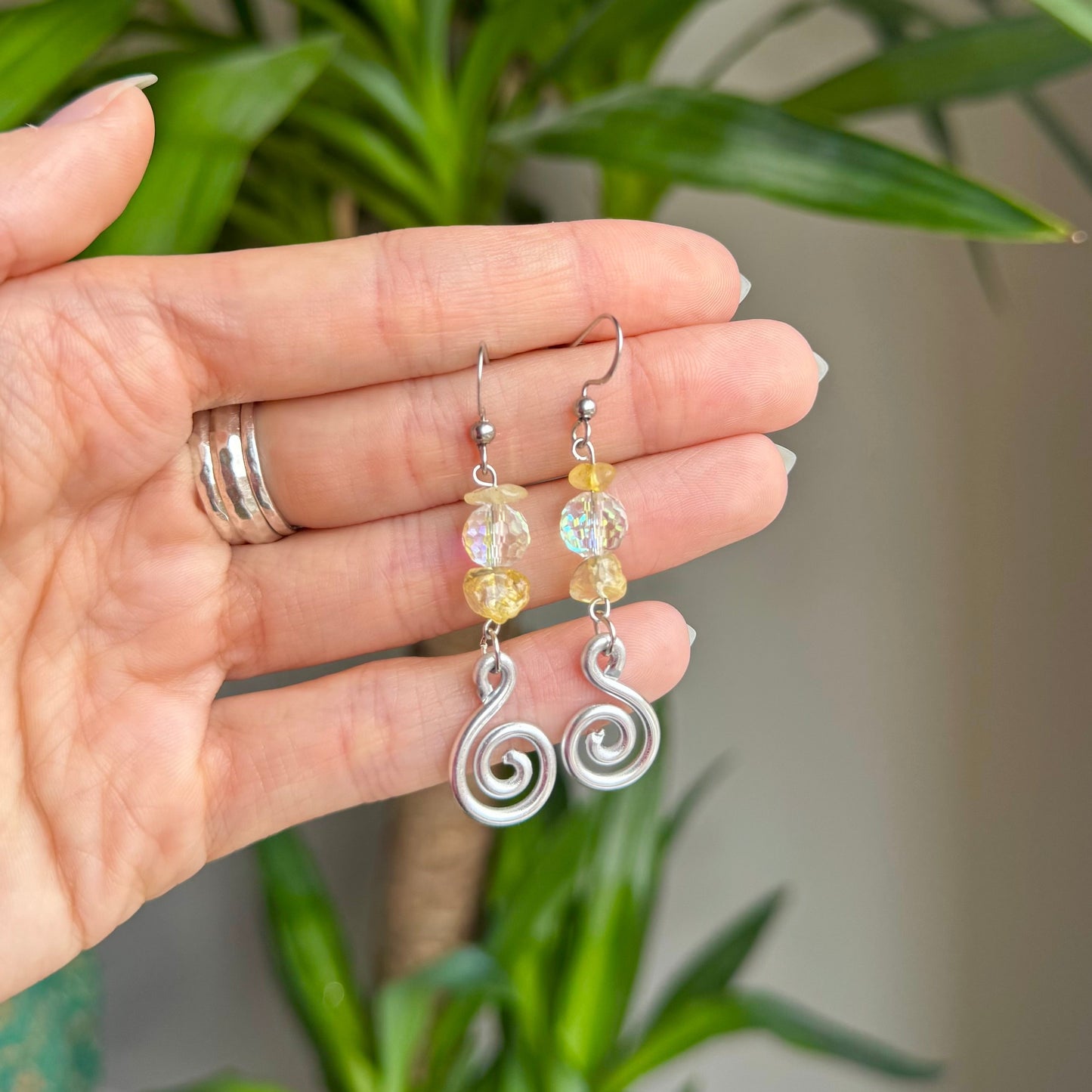 Iridescence Spiral Earrings✨