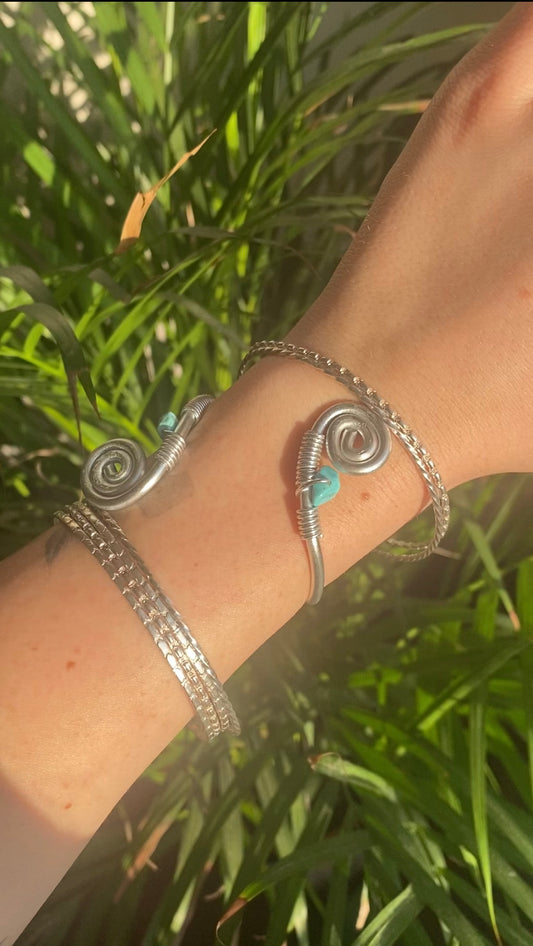 Turquoise Clear Sky Bangle🦋