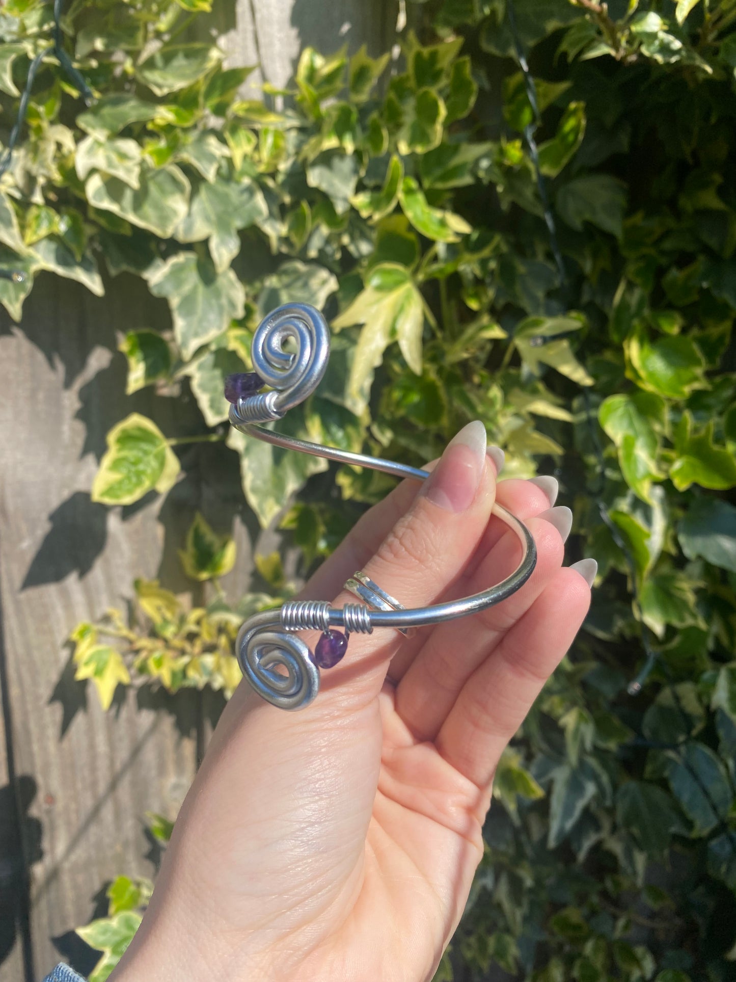 Amethyst Spiral bangle