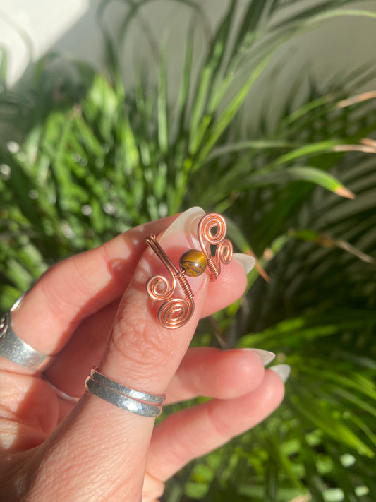 Copper Tigers Eye Swirly Ring🐅