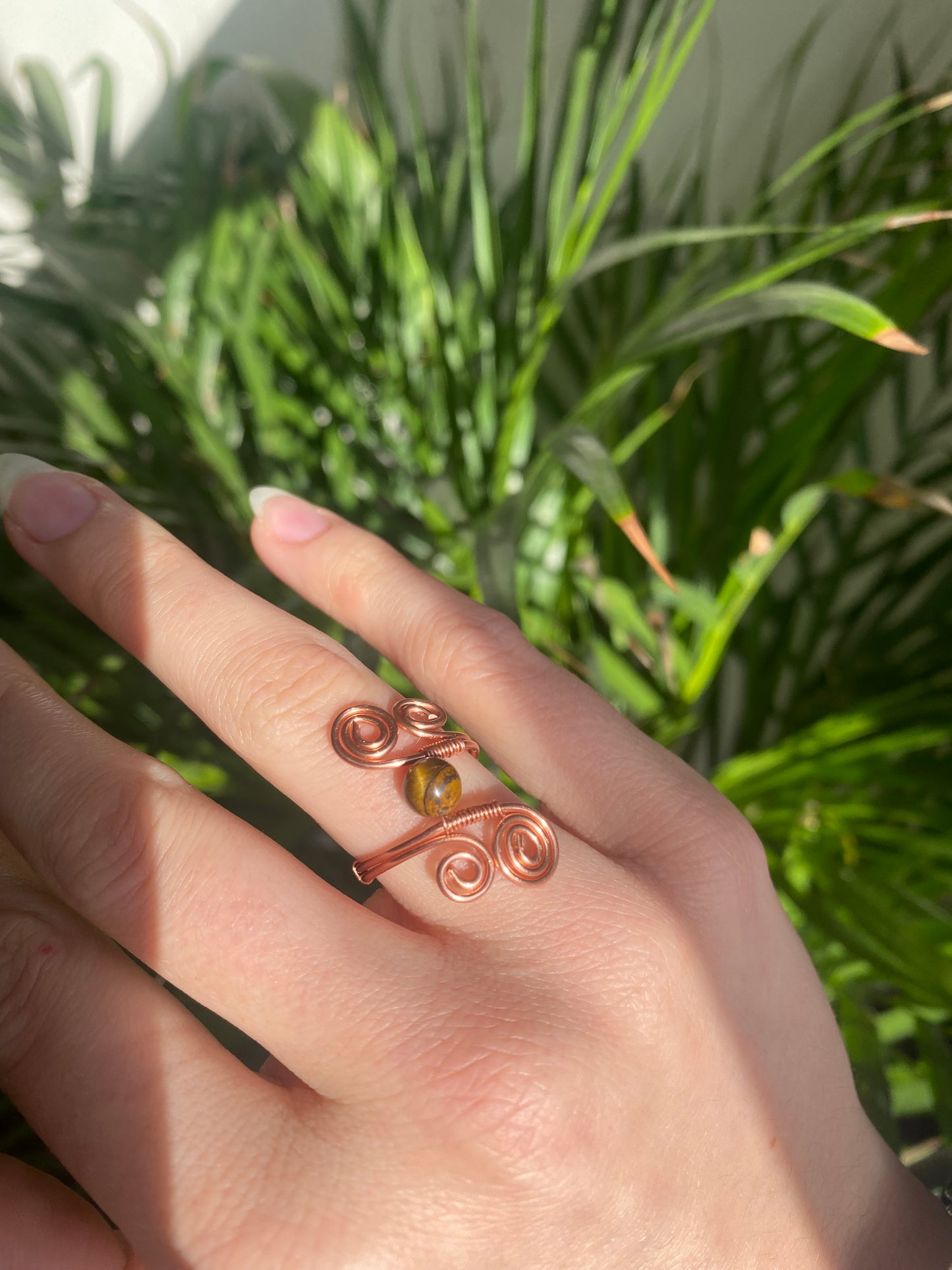 Copper Tigers Eye Swirly Ring🐅