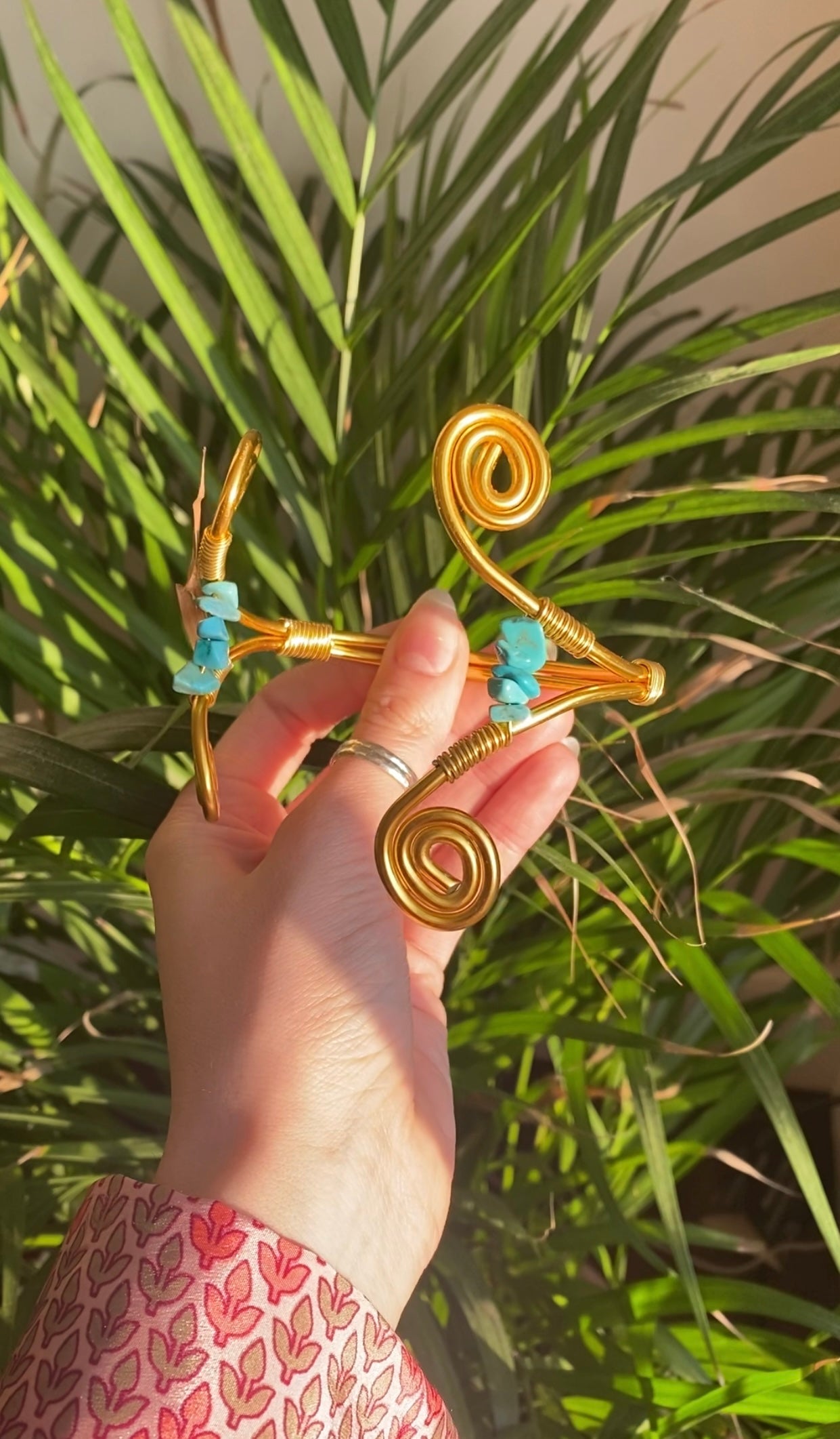 Turquoise Golden Arm Cuff