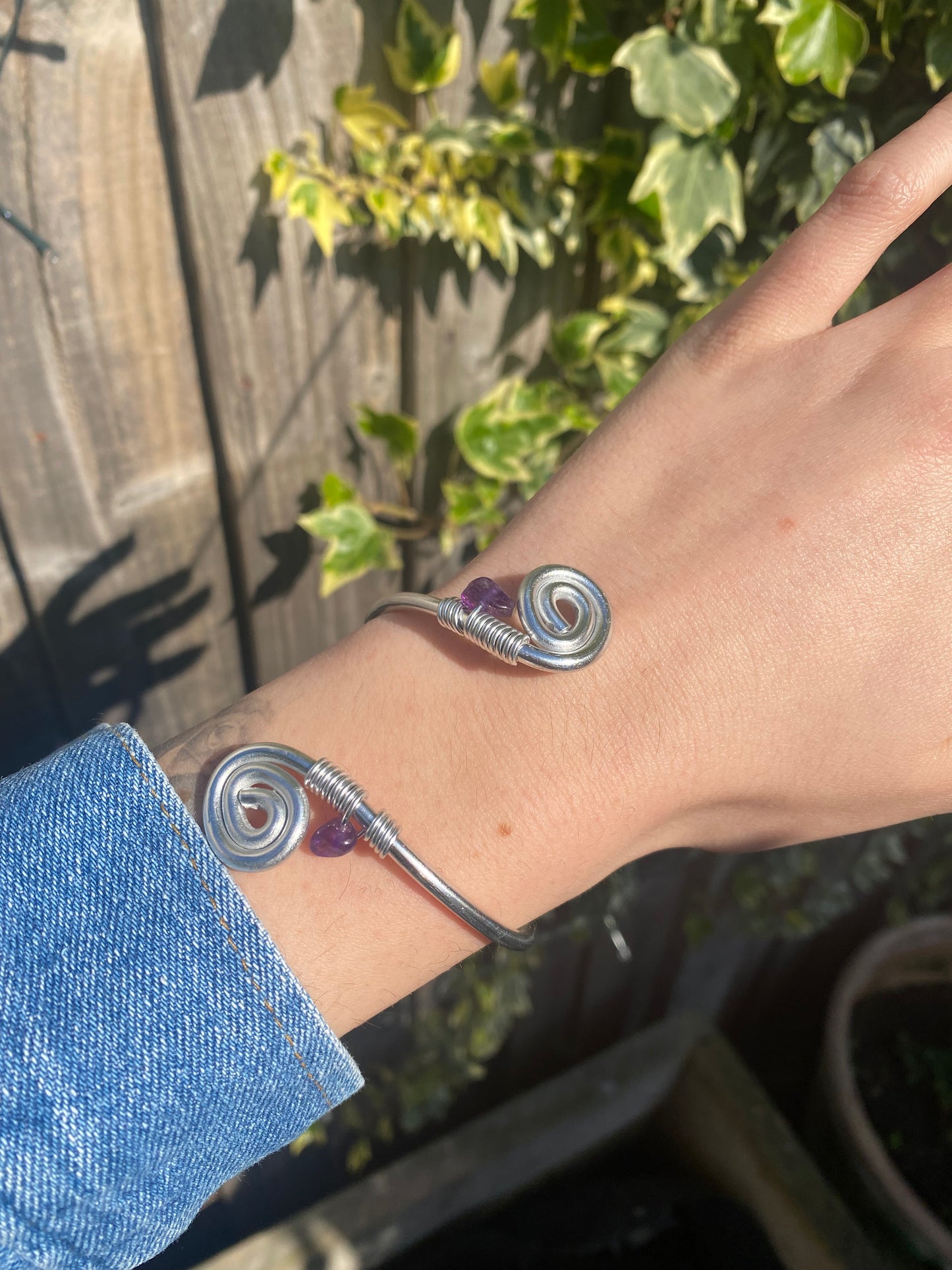 Amethyst Spiral bangle