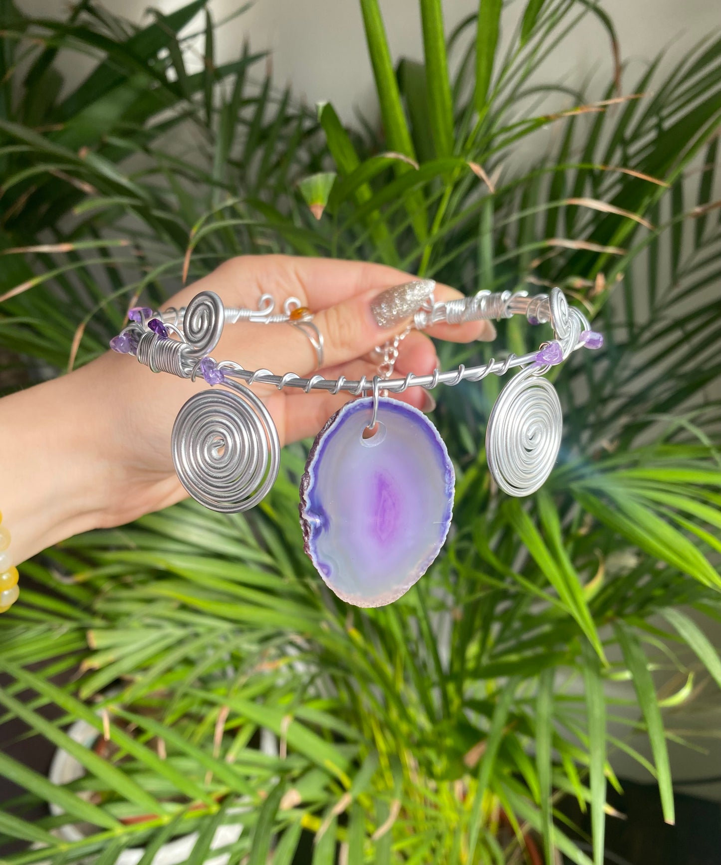 Amethyst & Agate Necklace☮️