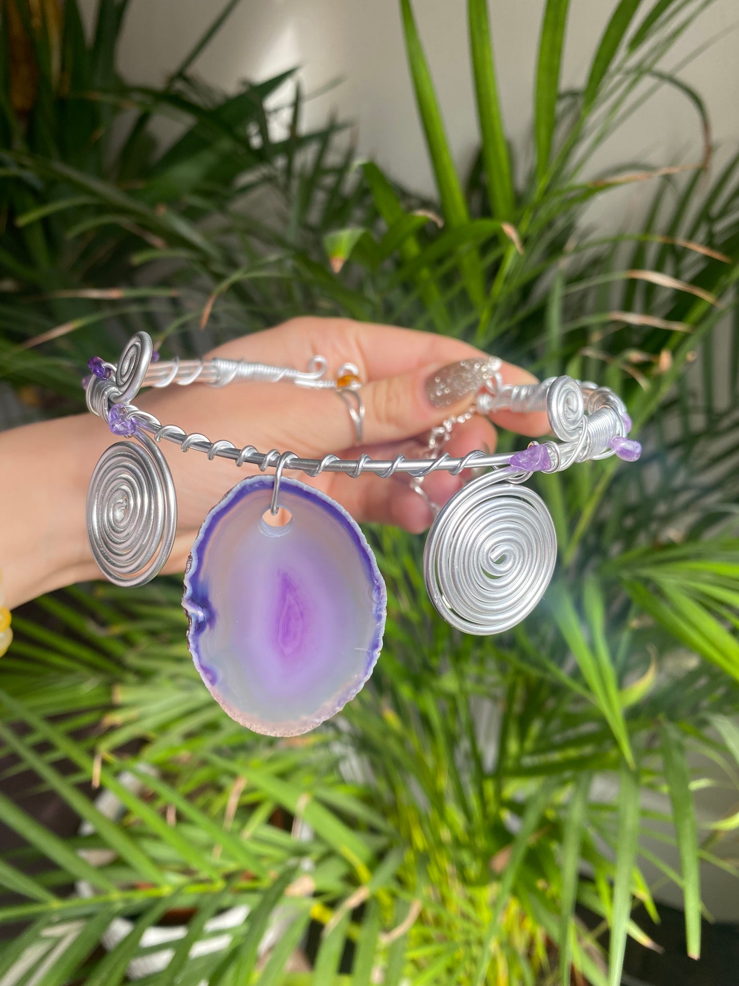 Amethyst & Agate Necklace☮️