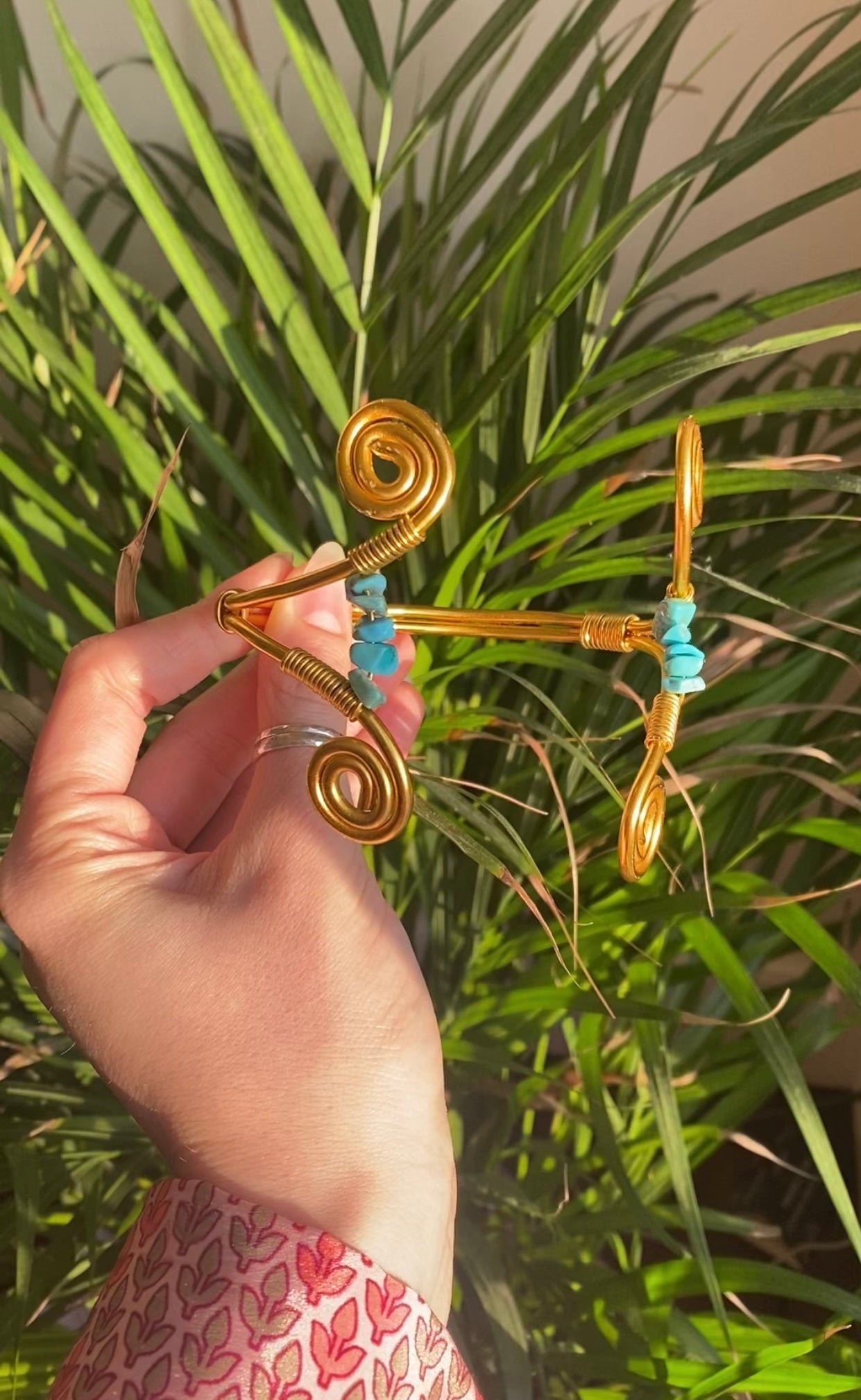 Turquoise Golden Arm Cuff