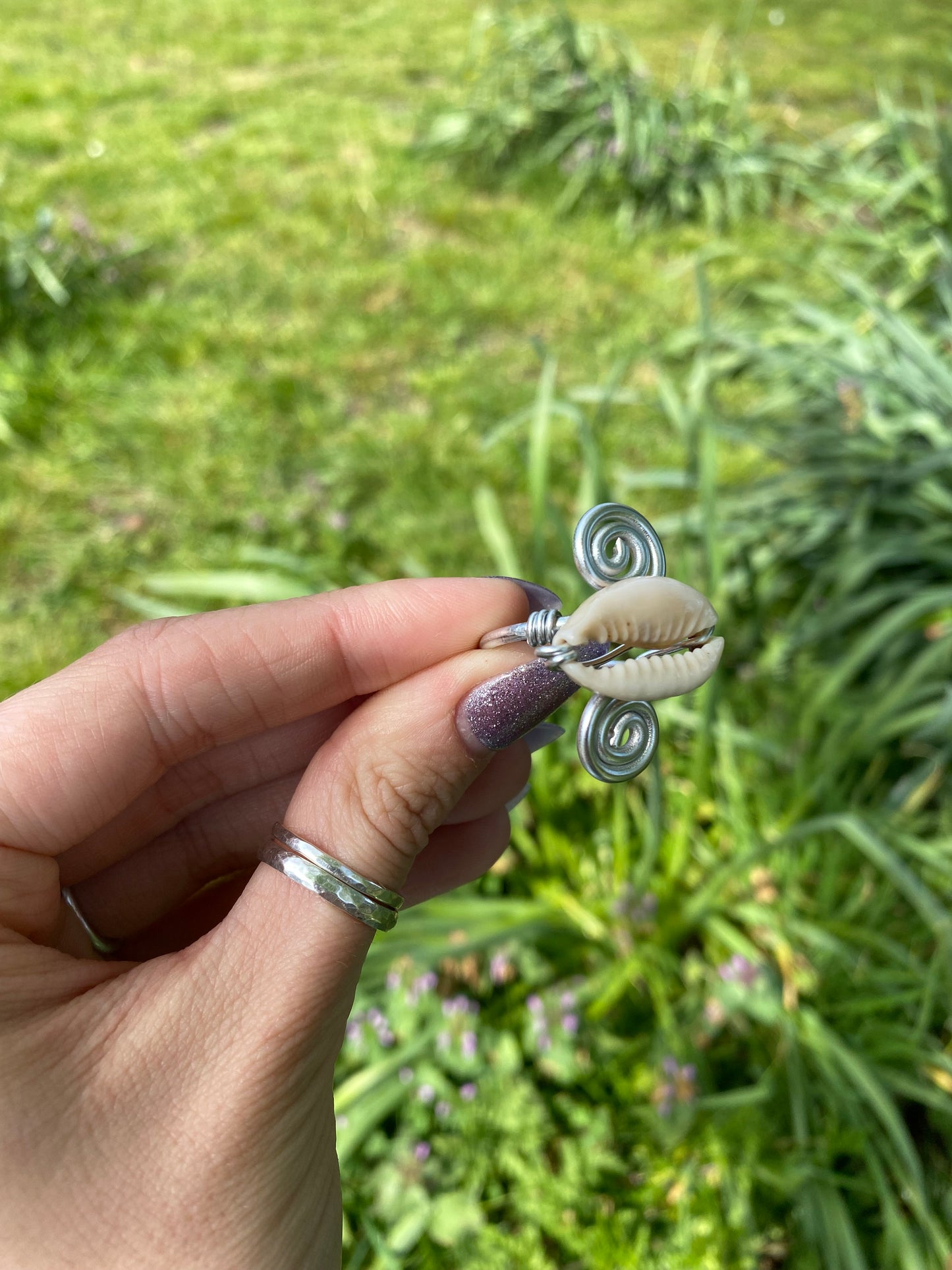 Cowrie Shell Spiral Ring