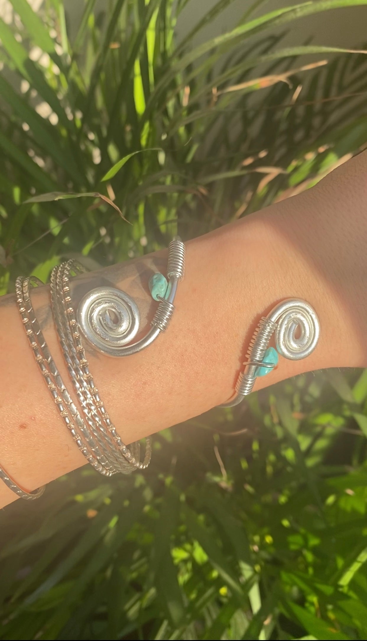 Turquoise Clear Sky Bangle🦋