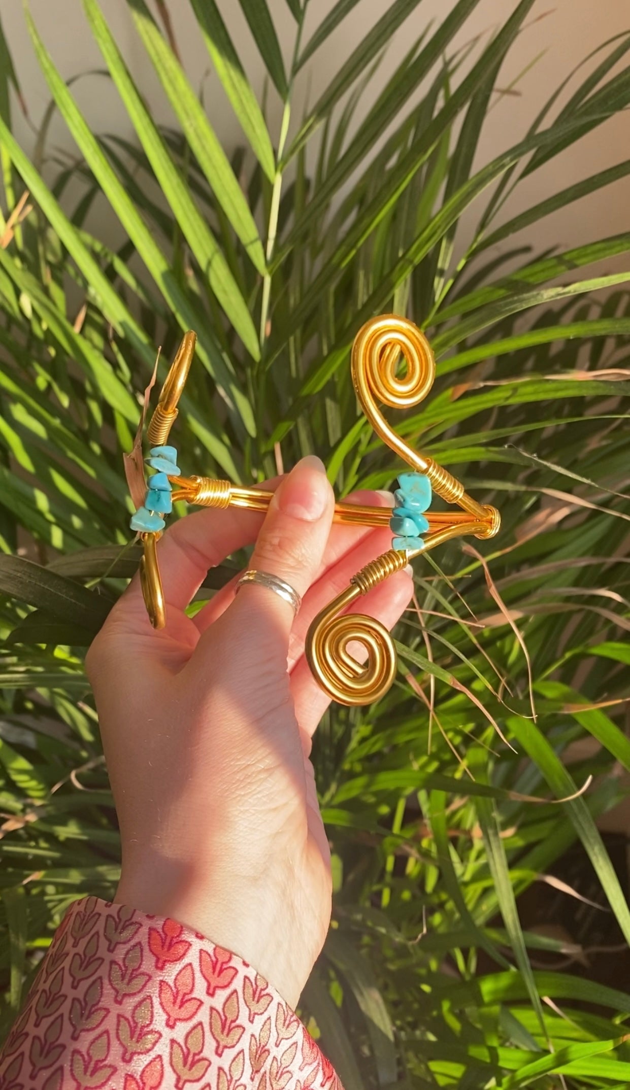 Turquoise Golden Arm Cuff