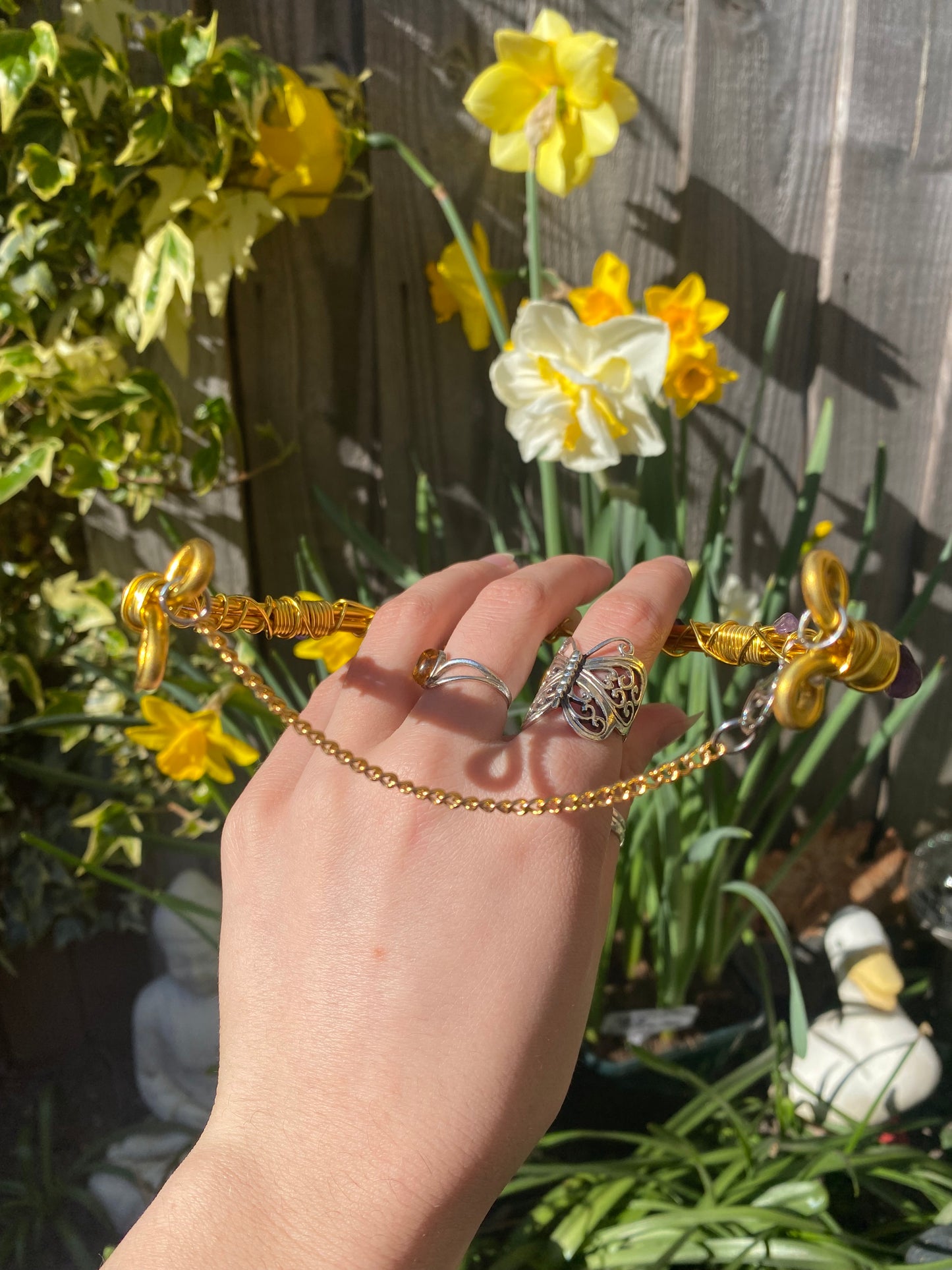 Golden Dragon Fly Crystal Necklace