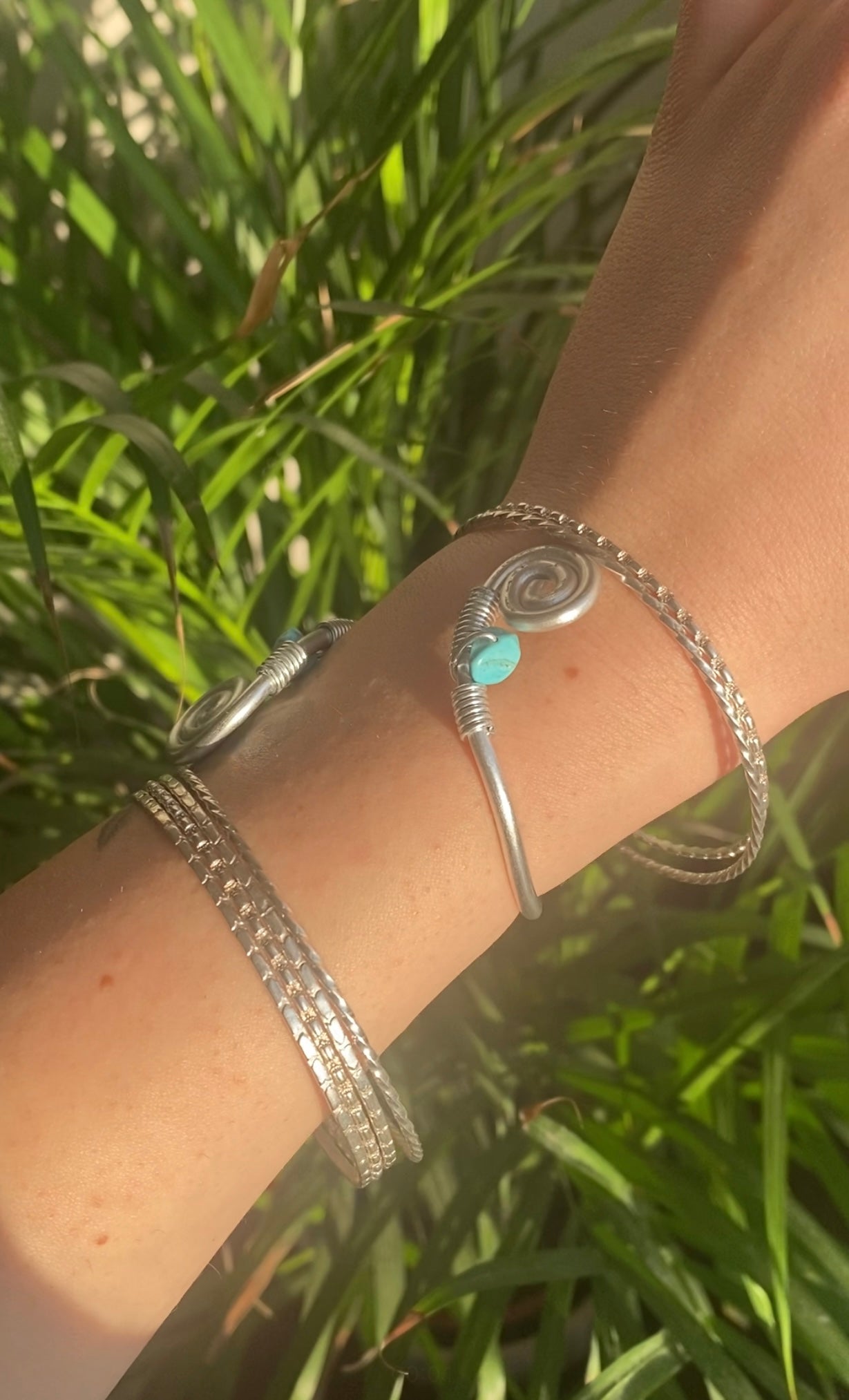 Turquoise Clear Sky Bangle🦋