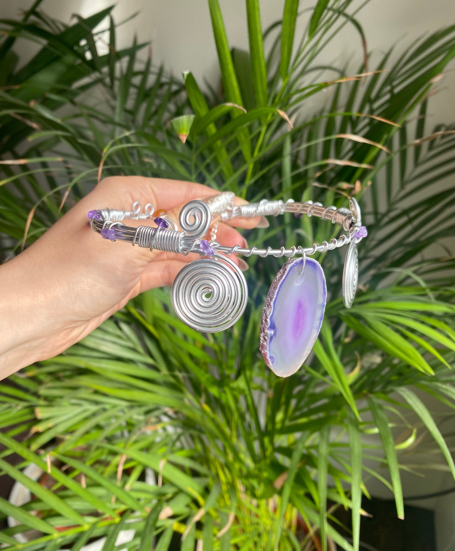 Amethyst & Agate Necklace☮️