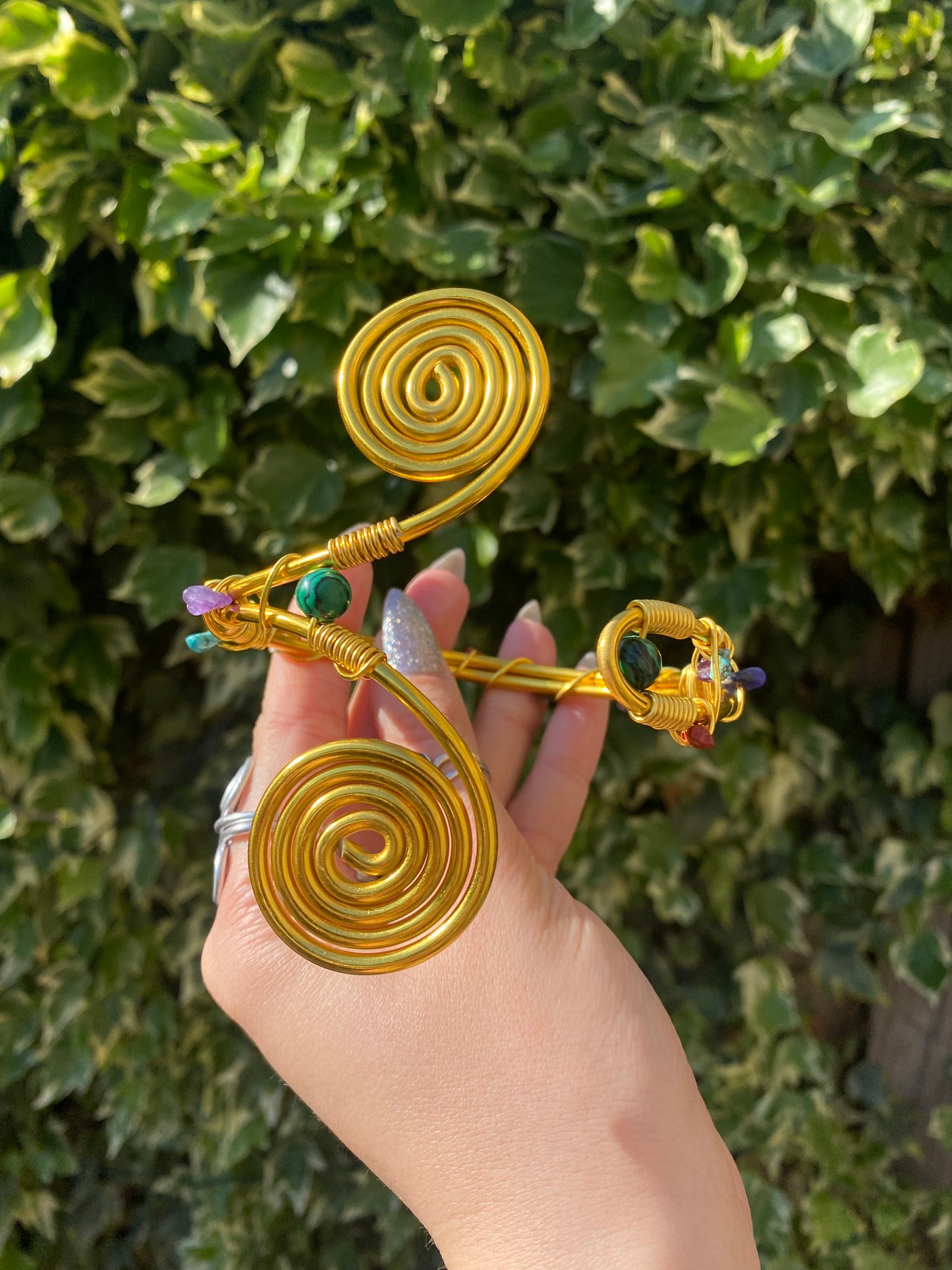 Malachite Rainbow Arm Cuff🌈