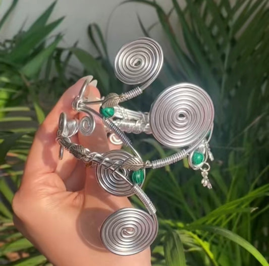 Malachite Arm Cuff & Midi set🌱