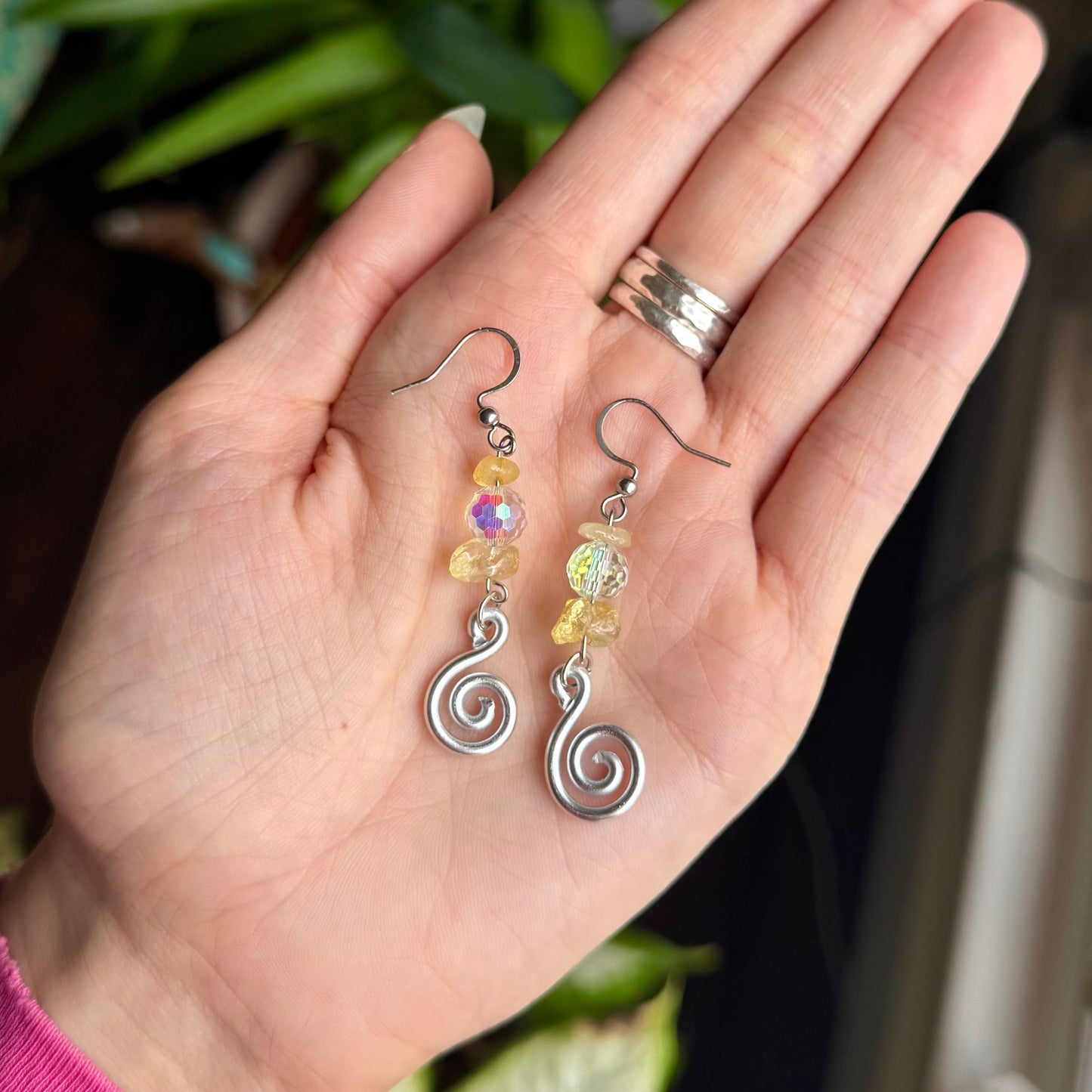 Iridescence Spiral Earrings✨