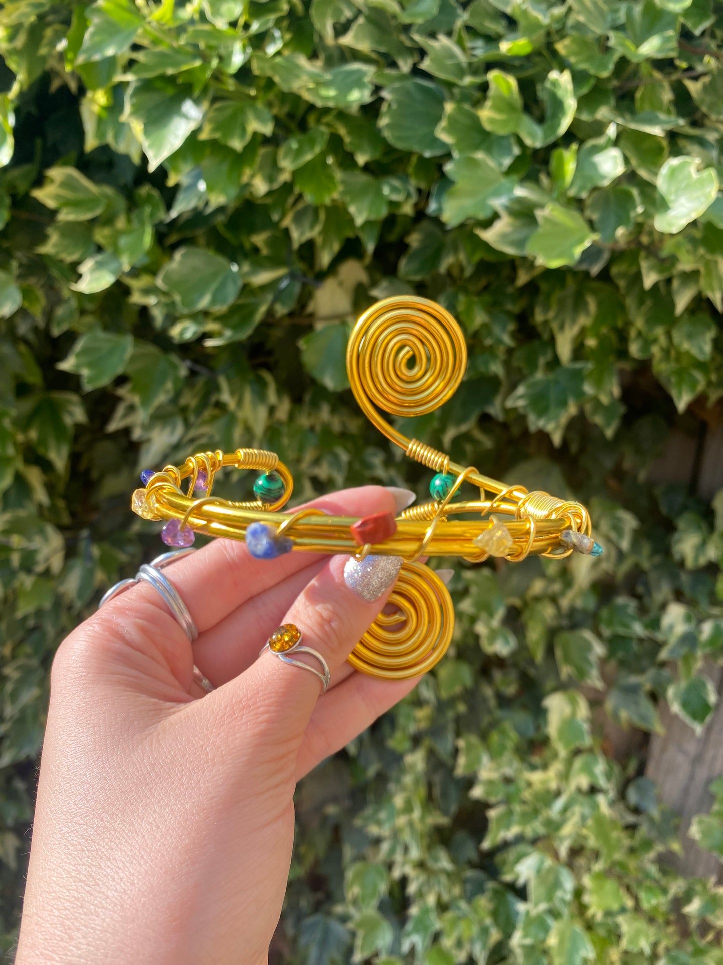 Malachite Rainbow Arm Cuff🌈