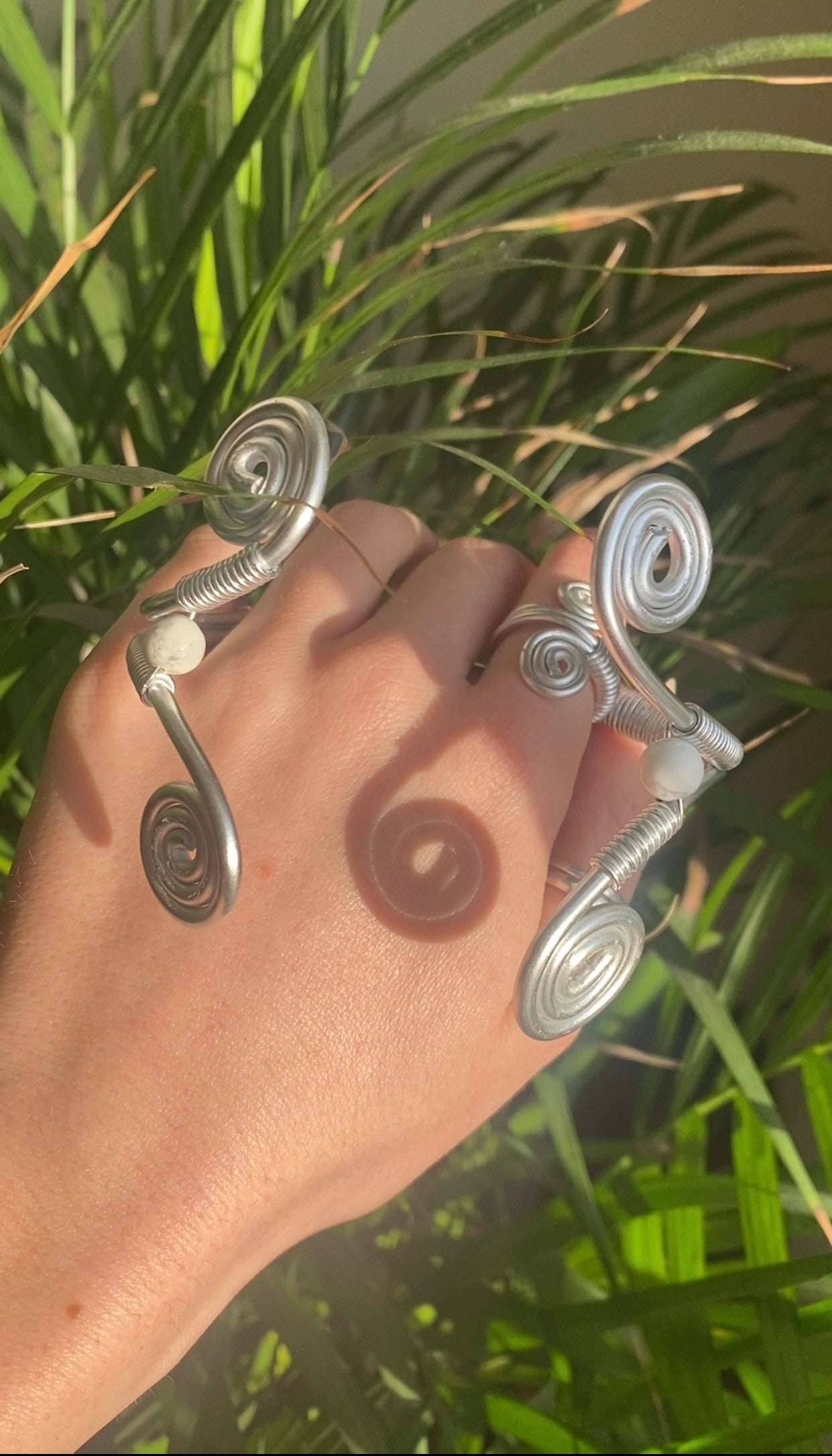 White Howlite Peace Arm Cuff