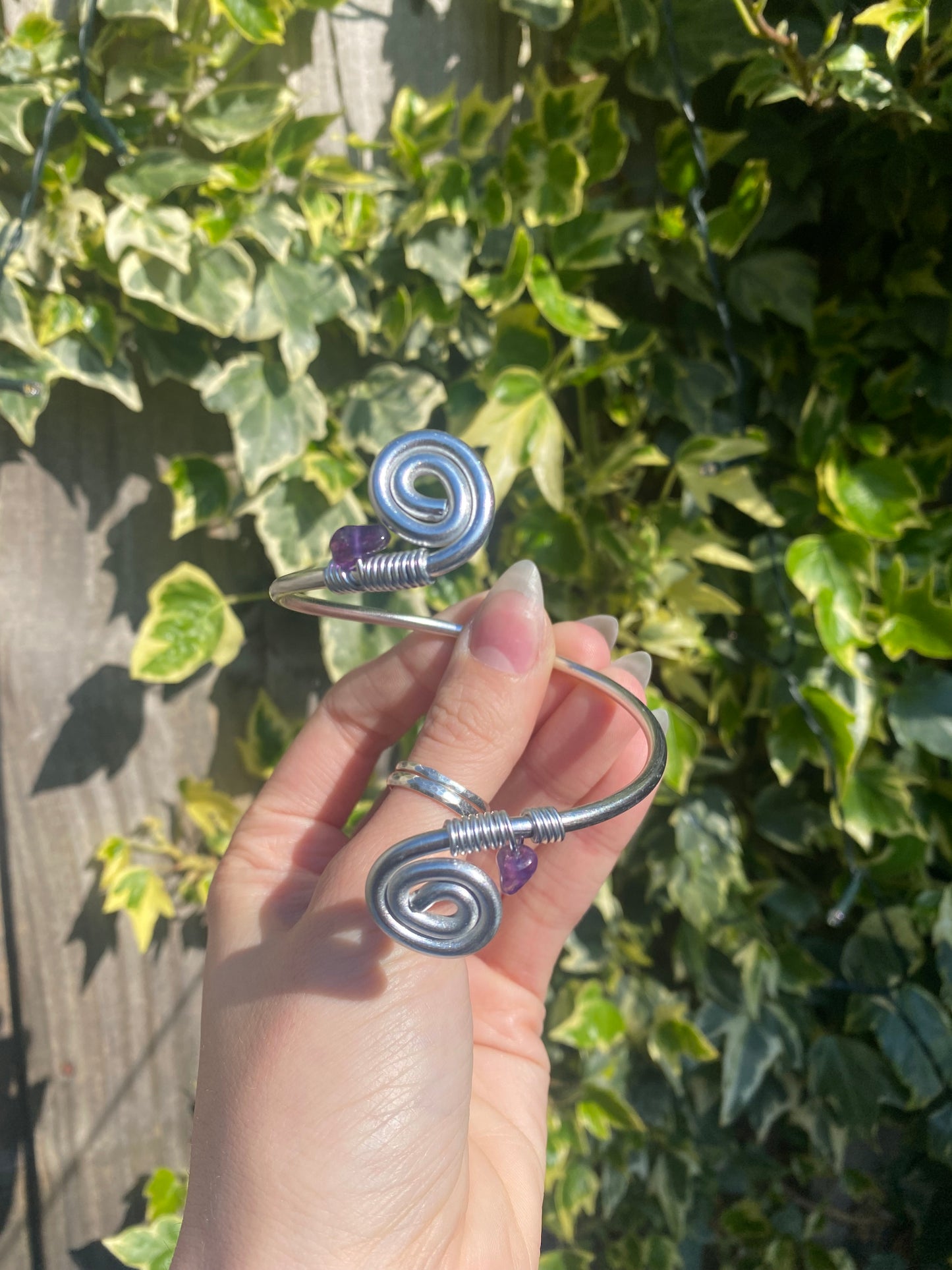 Amethyst Spiral bangle