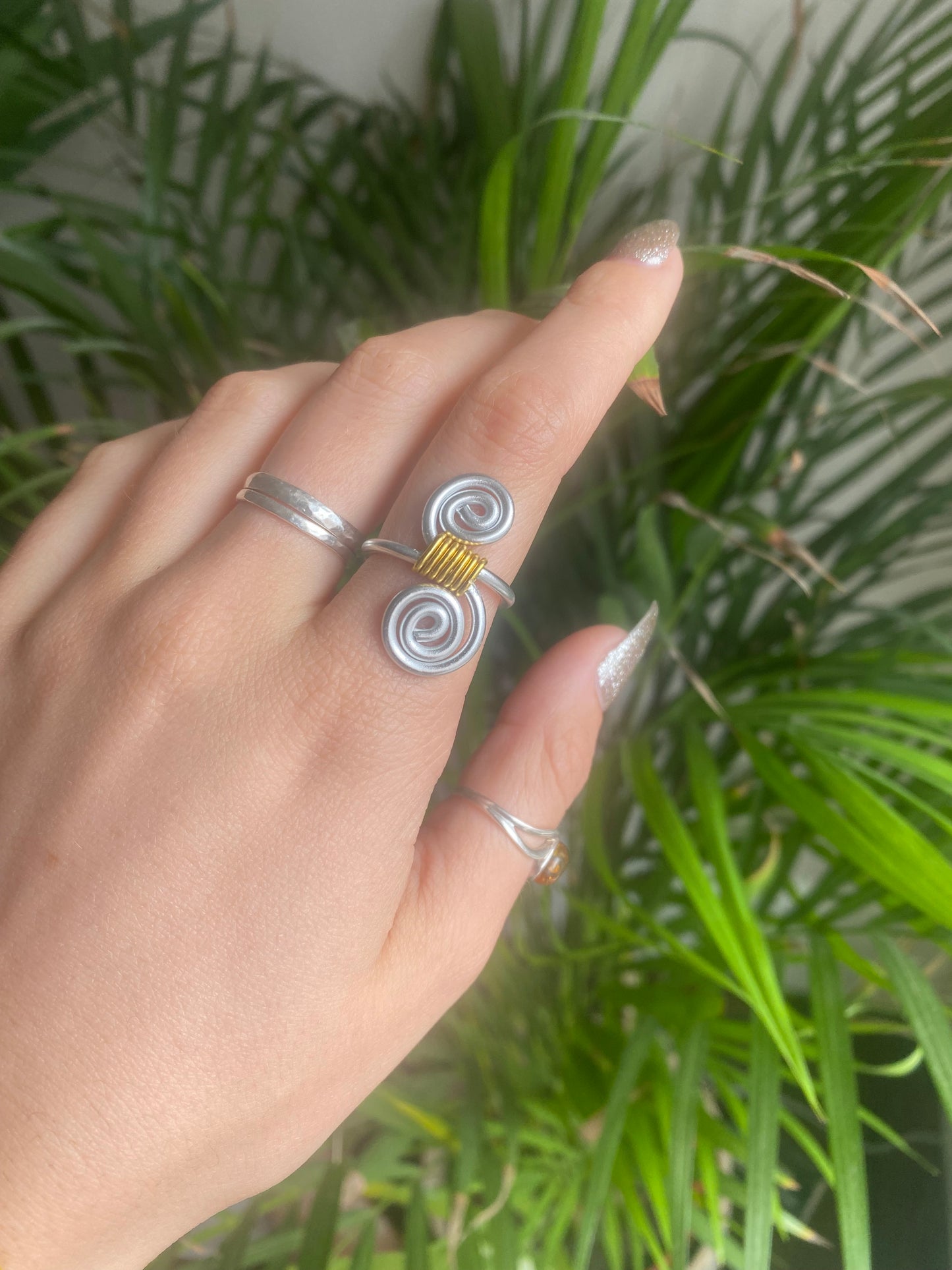 Mixed Metal Spiral Ring 🌻