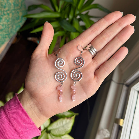Rose Quartz Drop Earrings🌷