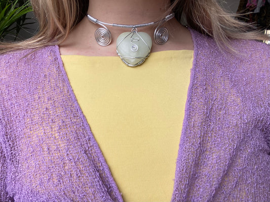 New Jade Heart Centre Choker