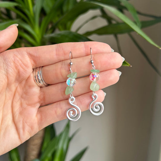 Iridescence Spiral Earrings✨