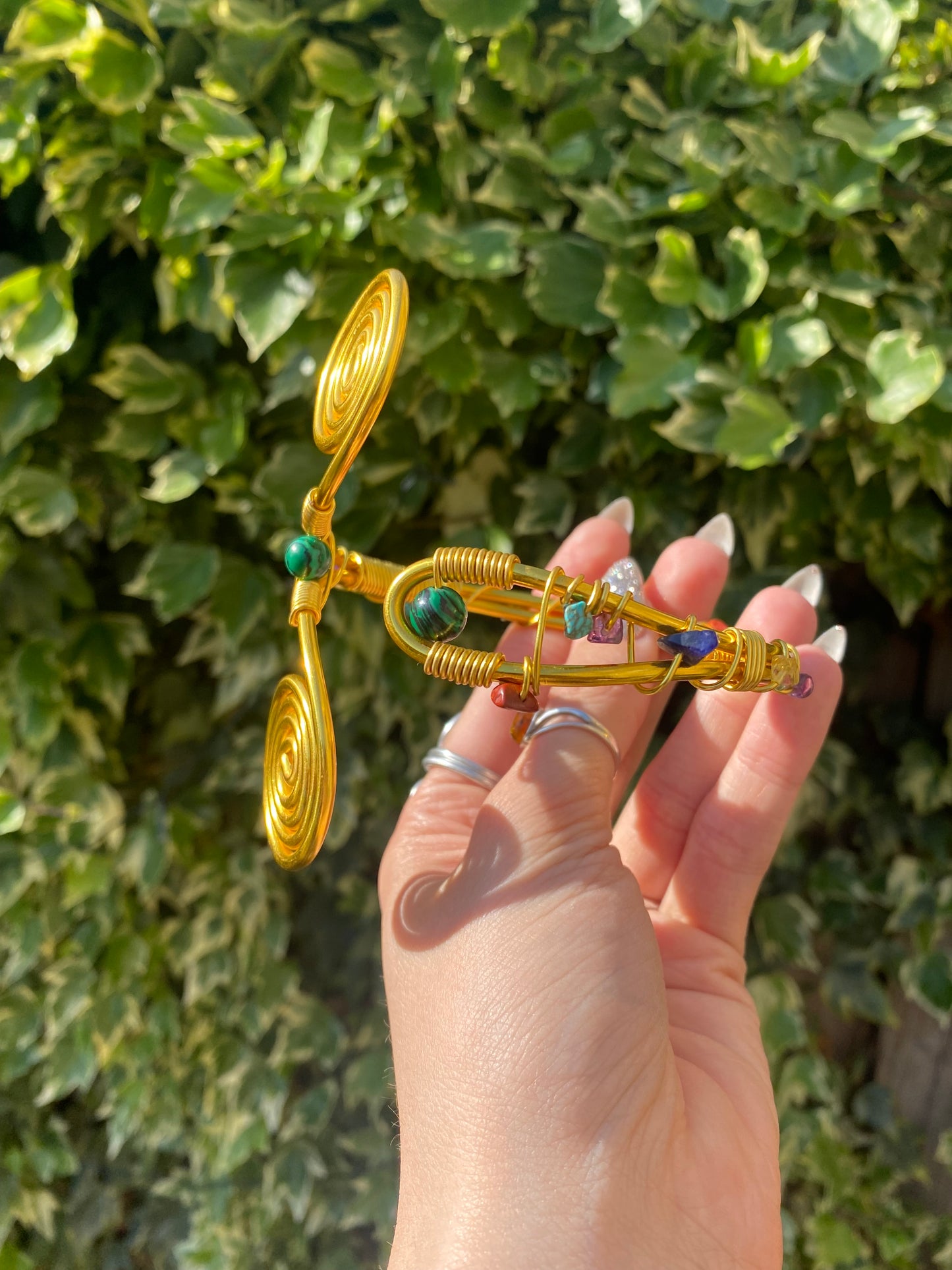 Malachite Rainbow Arm Cuff🌈