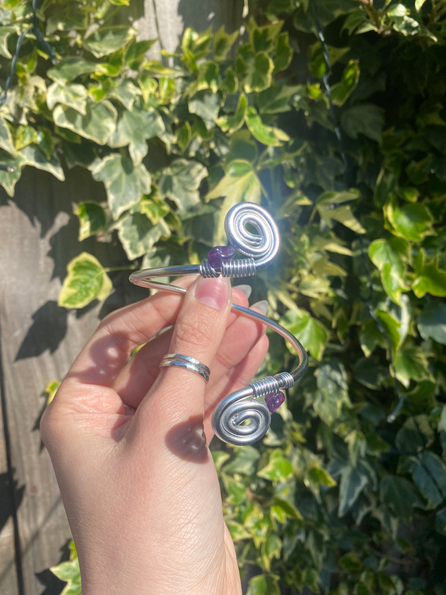 Amethyst Spiral bangle