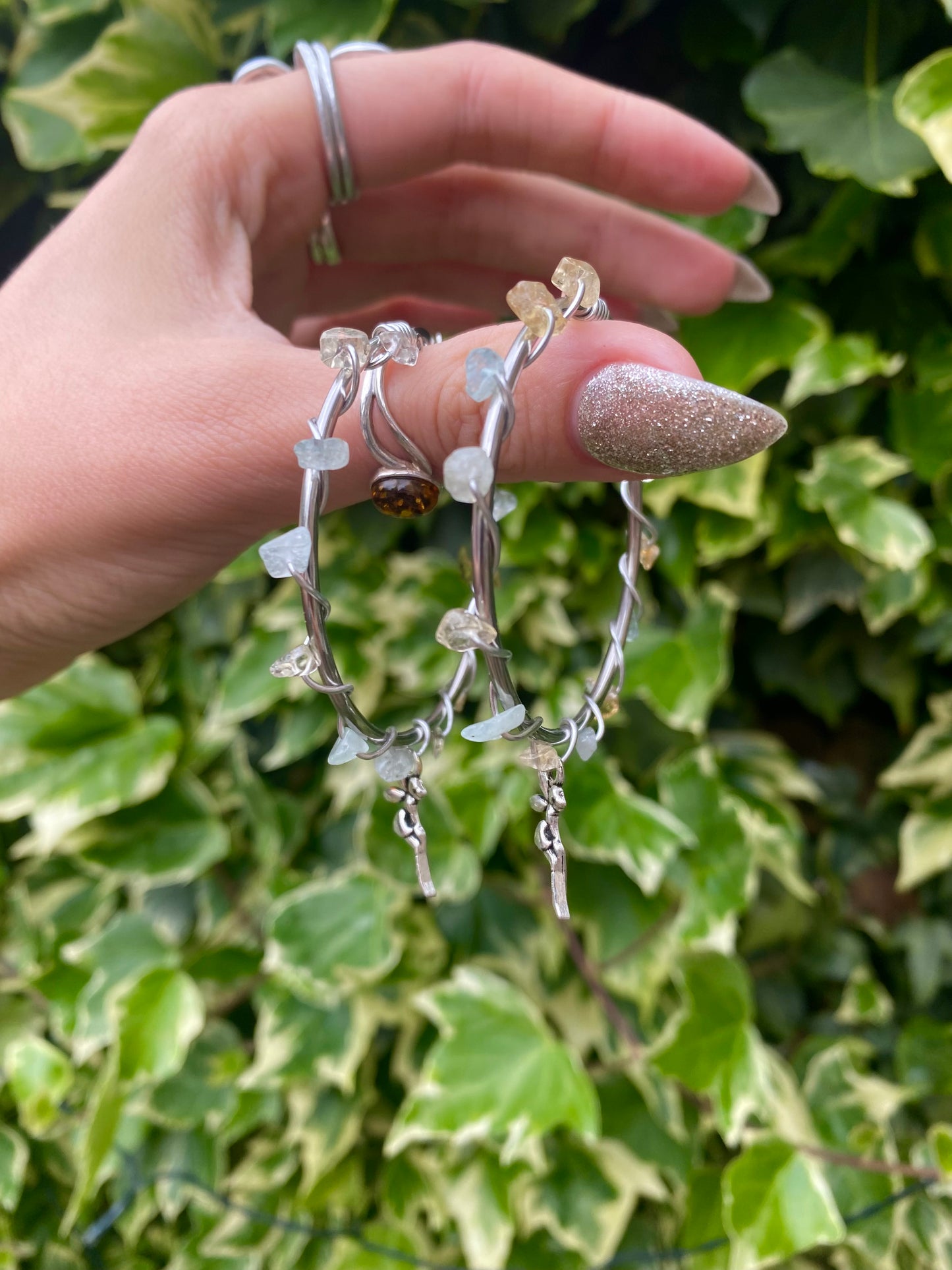 Crystal Fairy Hoop Earrings🌻